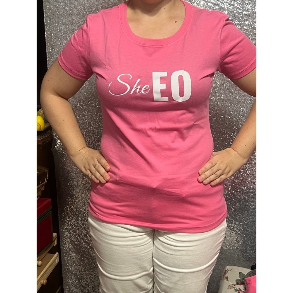 Next Level SheEO Graphic Tee Women M Pink Good Short Sleeve Entrepreneur Shirt - Picture 2 of 4
